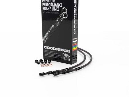 Goodridge 00-01 Ducati 996R Carbon Rear SS Brake Lines w Black Fittings For Discount