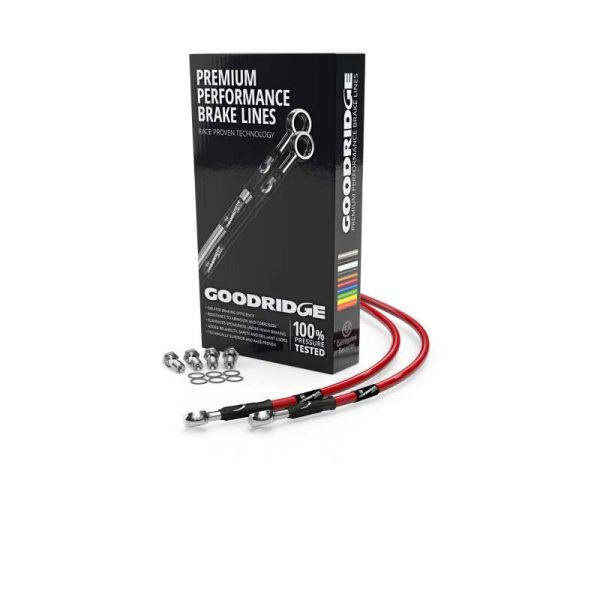 Goodridge 88-02 Yamaha XV535 Low Bar Red Front SS Brake Lines Online Sale