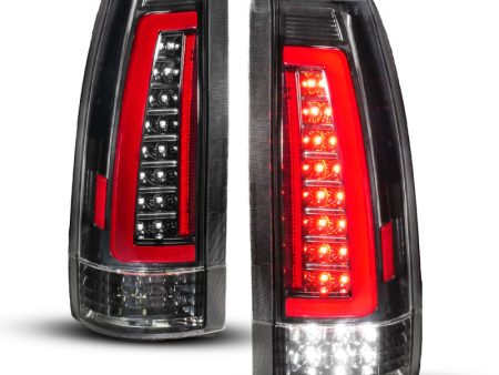 ANZO 88-99 Chevy GMC C K1500 2500 3500 Full LED Light Tube Taillights Black Housing Clear Lens Online Sale