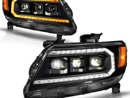 ANZO 15-22 Chevy Colorado Blk Housing Full LED DRL Projector Headlight w  Sequential Light Bar Online