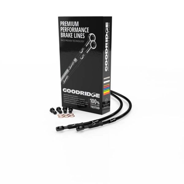 Goodridge 04-06 Yamaha FZ6 FZ6S Black Front SS Brake Lines w Black Fittings Online now