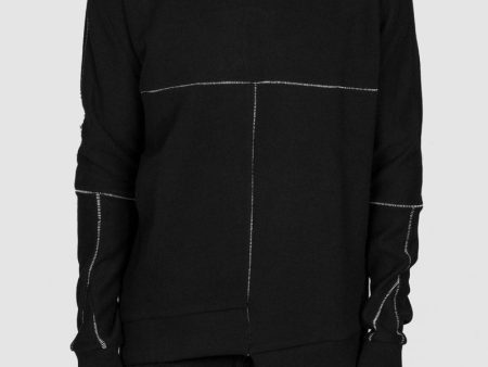 Asymmetric hem sweatshirt black Cheap