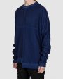 Asymmetric hem sweatshirt royal blue Online Sale