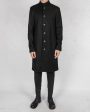 Long korean neck wool coat Cheap