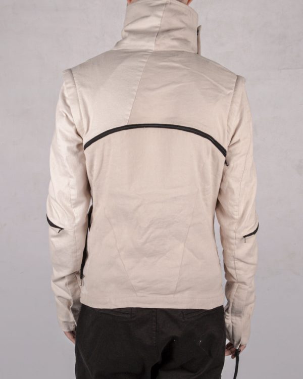 Off-set zip up funnel neck jacket Supply