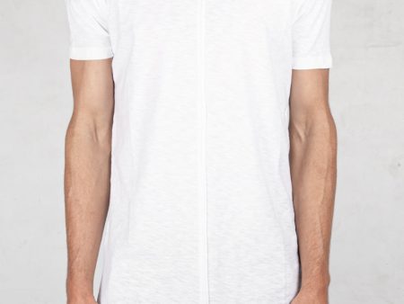 Flammed cotton tshirt white Supply