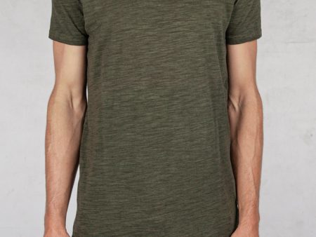 Flammed cotton tshirt green Online