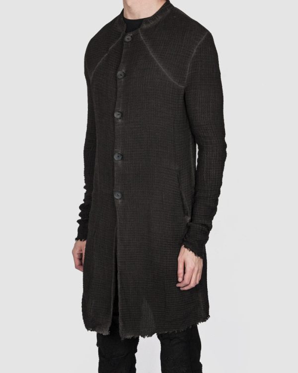 Structured cotton coat anthracite Cheap