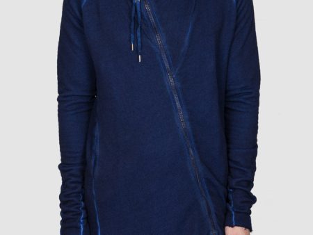 Zip up hodded sweatshirt royal blue Fashion