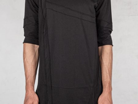 Asymmetric band tshirt black Online now