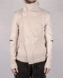 Off-set zip up funnel neck jacket Supply