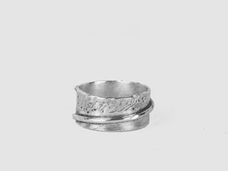 Hammered string silver ring Hot on Sale