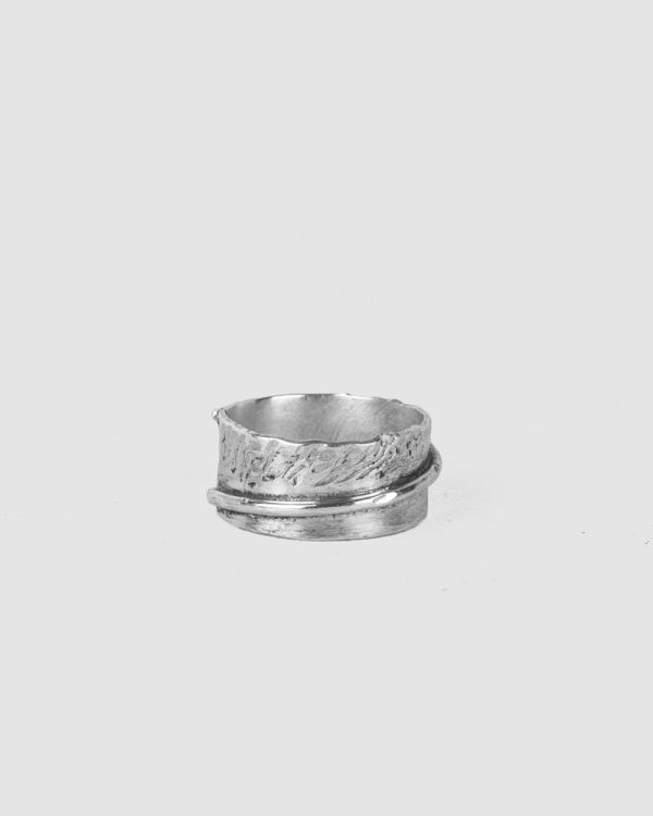 Hammered string silver ring Hot on Sale