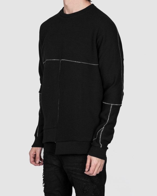 Asymmetric hem sweatshirt black Cheap