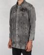 Oversize denim jacket grey Online now