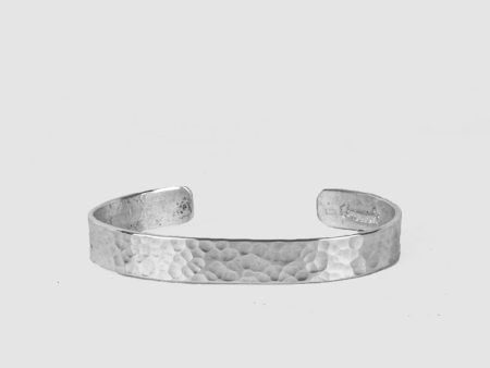 Hammered silver bracelet Online now