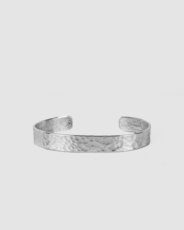 Hammered silver bracelet Online now