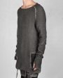 Leather patched sweatshirt anthracite Cheap