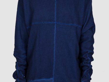 Asymmetric hem sweatshirt royal blue Online Sale