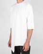 Asymmetric crew neck tshirt white Online Sale