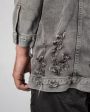 Oversize denim jacket grey Online now