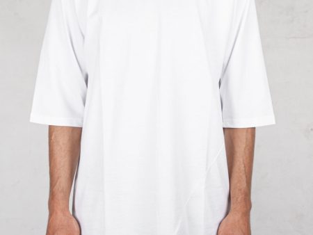 Asymmetric crew neck tshirt white Online Sale