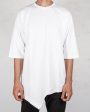 Asymmetric crew neck tshirt white Online Sale