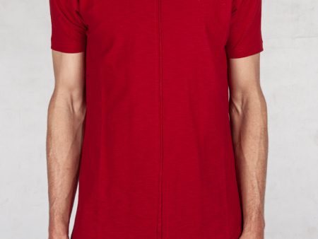 Flammed cotton tshirt red on Sale