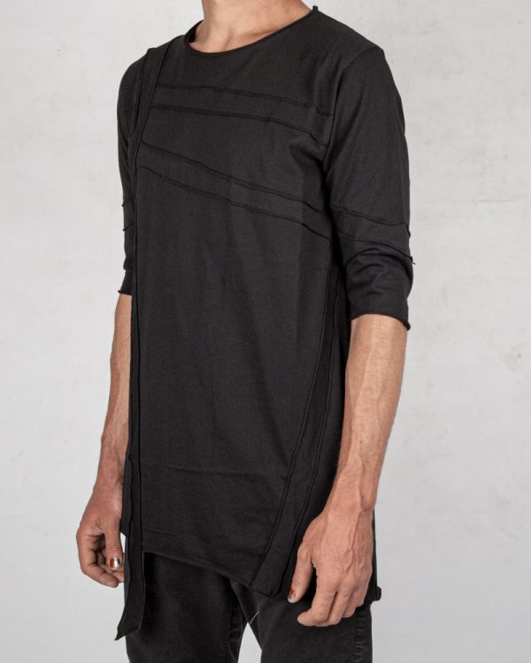 Asymmetric band tshirt black Online now