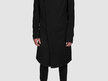 Zip up fitted wool coat Hot on Sale