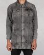 Oversize denim jacket grey Online now